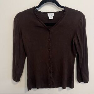 LOFT Dark Brown Button-Down Cardigan